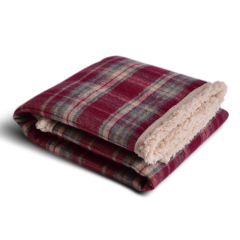 Classic Tartan Sherpa Fleece Blanket two colourways